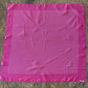 Kreier Pink with White Polka Dots Silk Scarf Made in Switzerland 26" x 26"